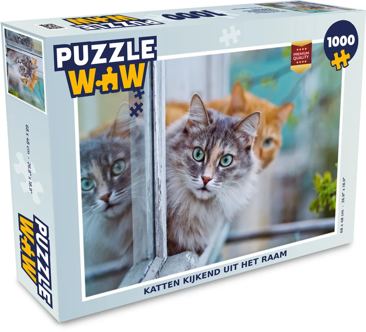 PuzzleWow Kattenraam Legpuzzel 1000 Stuks - Multicolor