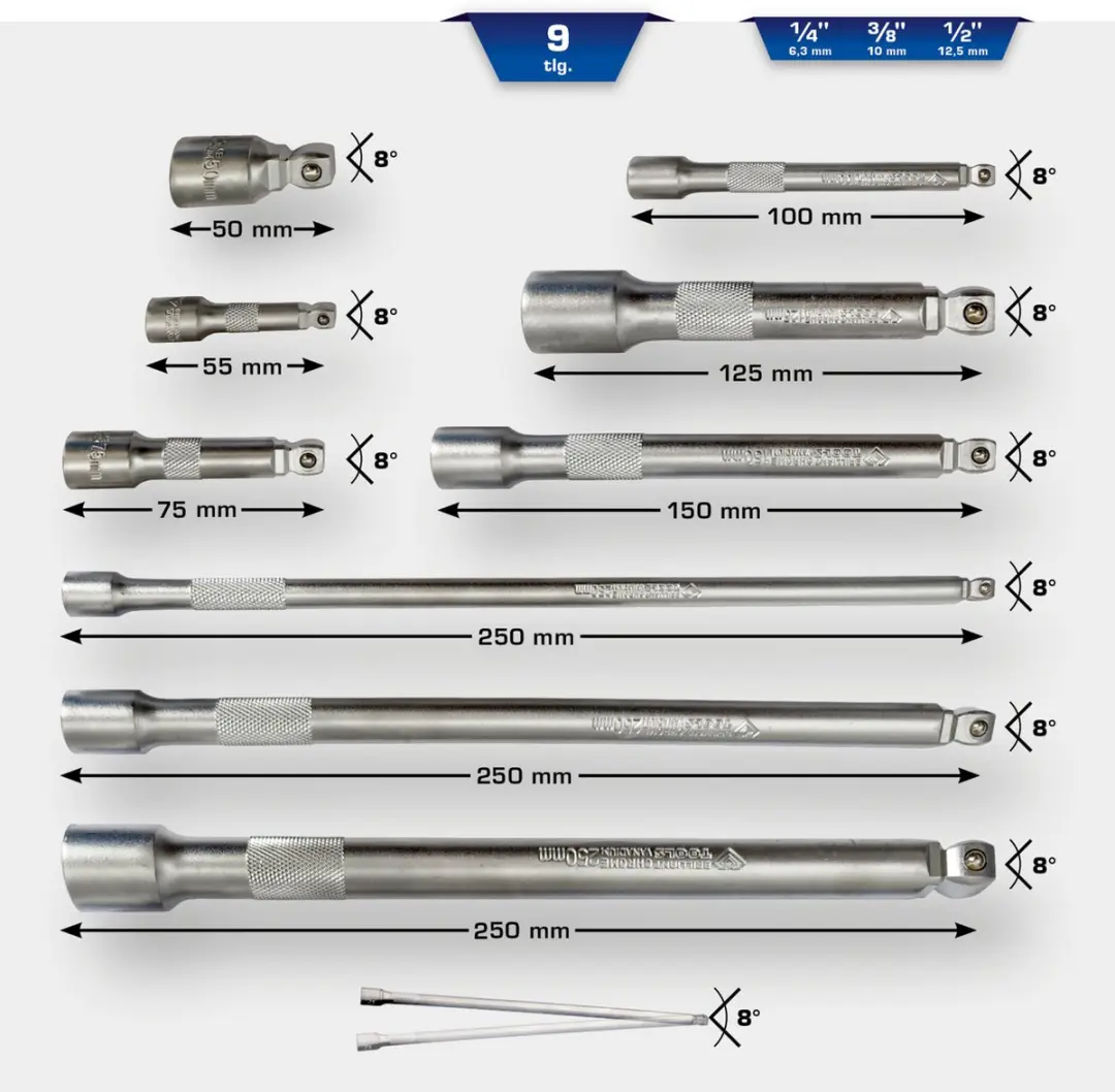 Brilliant Tools BT020009 Kippverlengingsset 9-delig - afbeelding 4 van 4
