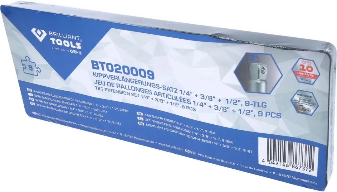 Brilliant Tools BT020009 Kippverlengingsset 9-delig - afbeelding 2 van 4