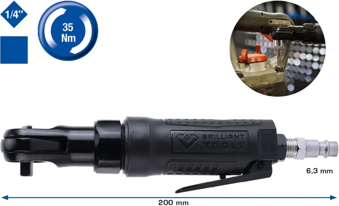 Brilliant Tools BT160601 1/4" Persluchtratel 35 Nm - afbeelding 4 van 6