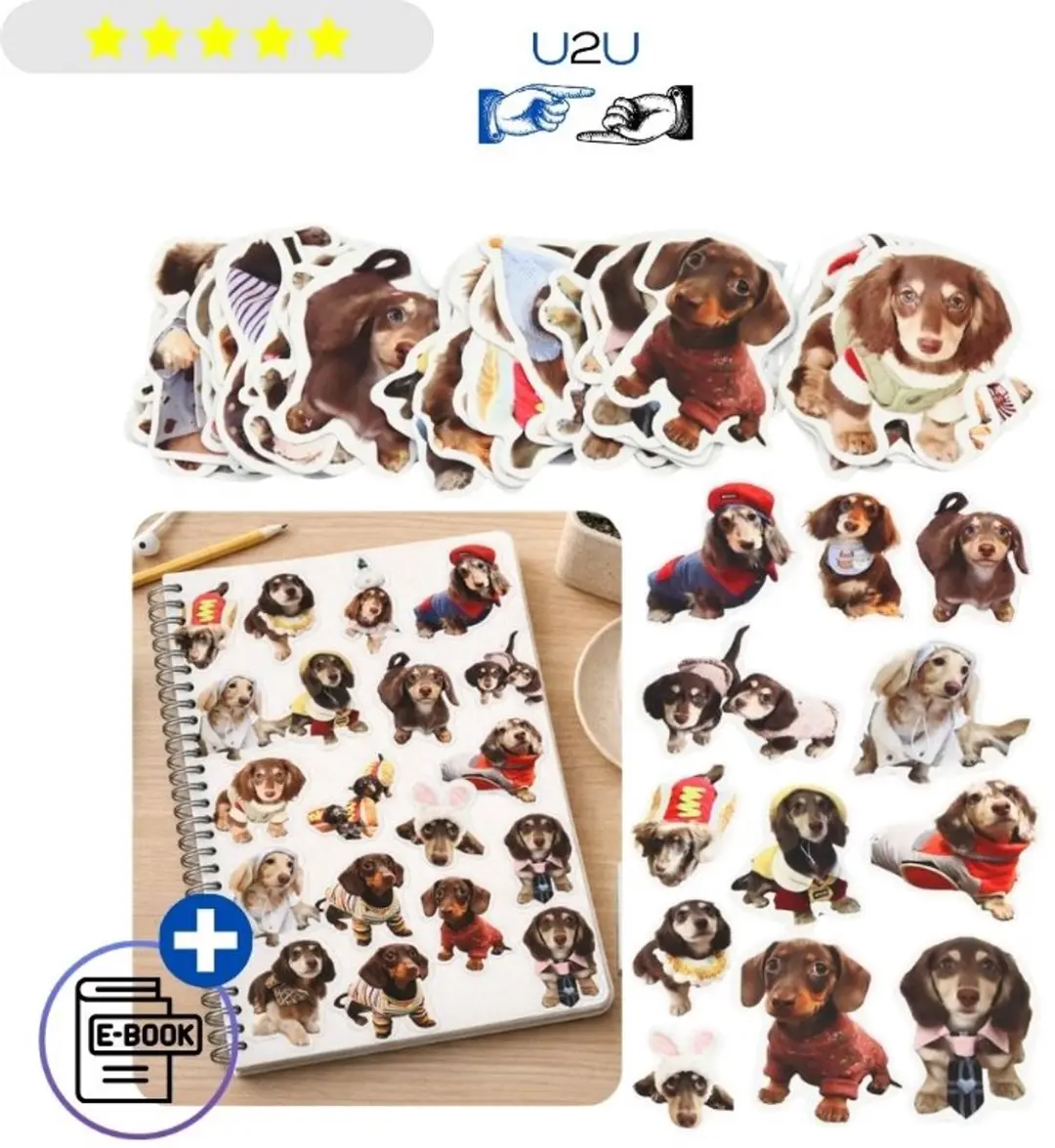 Set van 50 Spaniel Hond Stickers Papieren Decoratieve Stickers 5 cm Schattige Ho