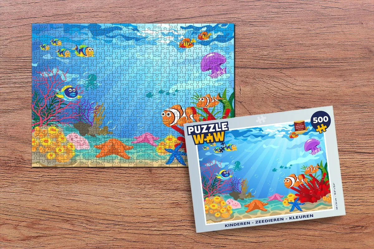 PuzzleWow Zeedieren Legpuzzel 500 Stuks - Multicolor