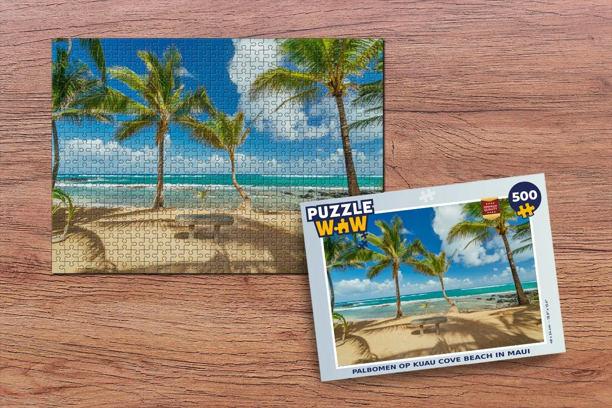 PuzzleWow Legpuzzel 500 Stuks - Kuau Cove Beach Maui Multicolor