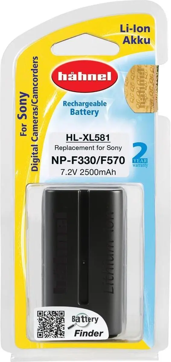Hahnel HL-XL581 Li-Ion Accu 2000mAh - Sony NP-F530/50/70 - afbeelding 4 van 5