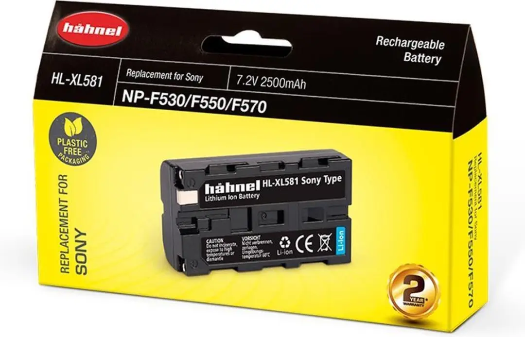 Hahnel HL-XL581 Li-Ion Accu 2000mAh - Sony NP-F530/50/70 - afbeelding 2 van 5