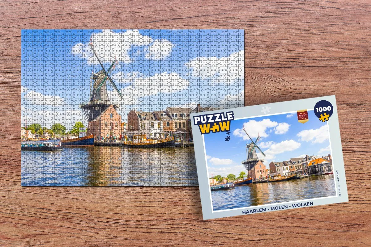 PuzzleWow Haarlem Molen Legpuzzel 1000 Stuks - Multicolor
