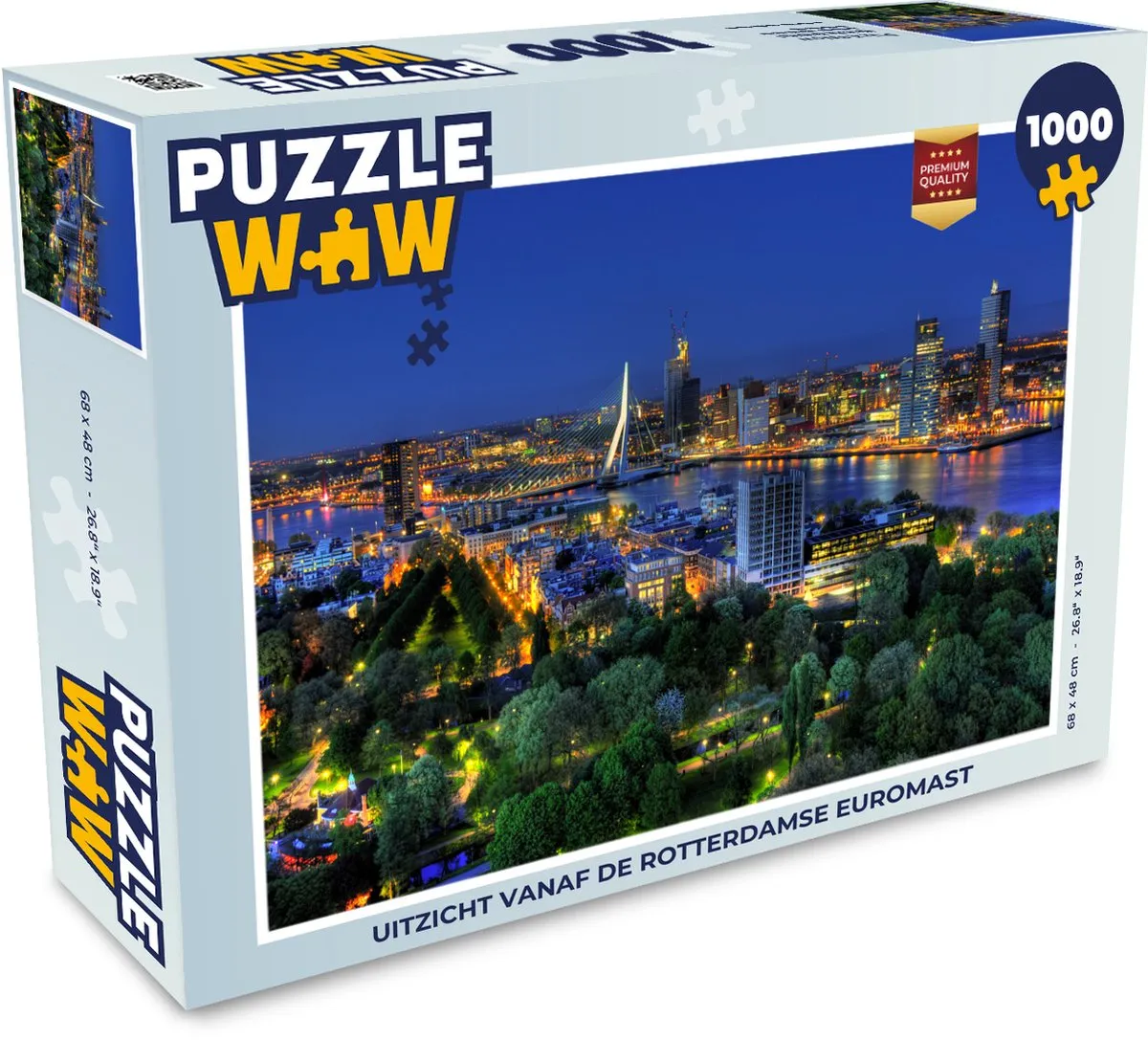 PuzzleWow Rotterdam Skyline Legpuzzel 1000 Stuks - Multicolor