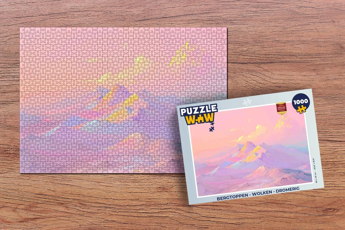 PuzzleWow Bergtoppen Wolken Legpuzzel 1000 Stuks