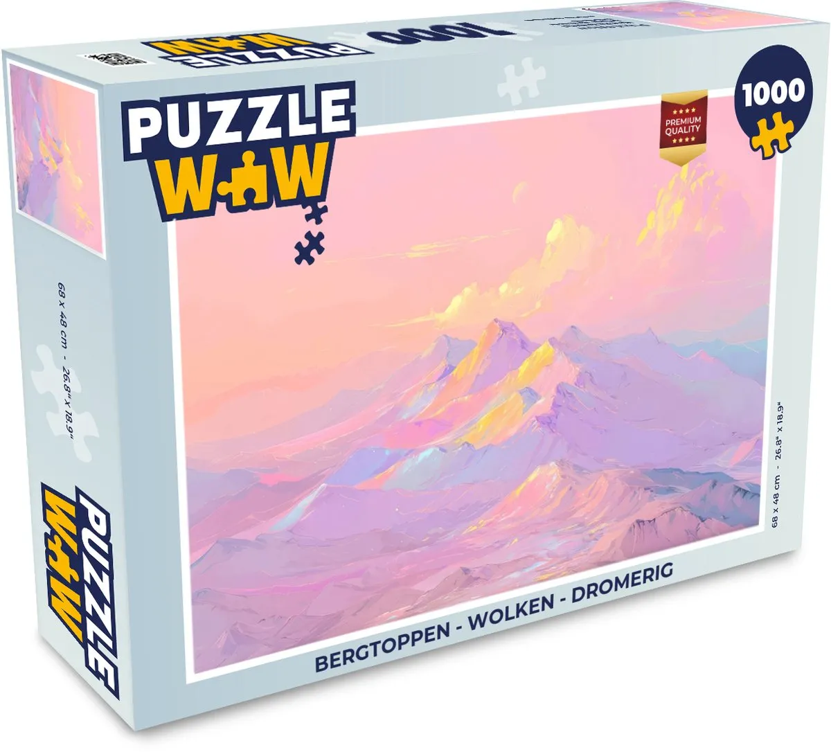PuzzleWow Bergtoppen Wolken Legpuzzel 1000 Stuks