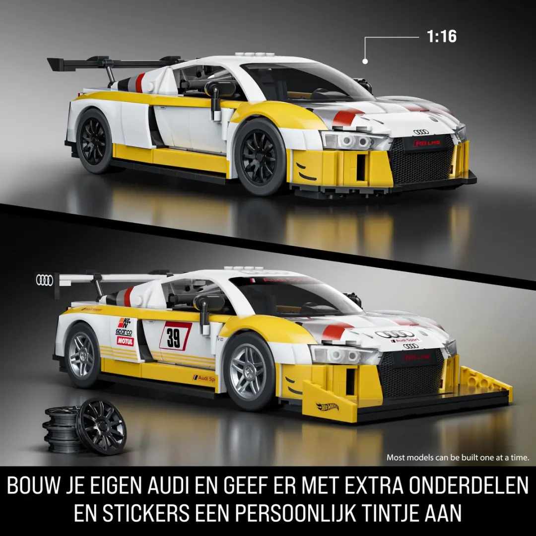 Mattel Hot Wheels Elite '15 Audi R8 LMS Bouwspeelgoed 900 Onderdelen