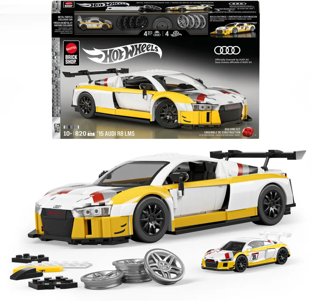 Mattel Hot Wheels Elite '15 Audi R8 LMS Bouwspeelgoed 900 Onderdelen