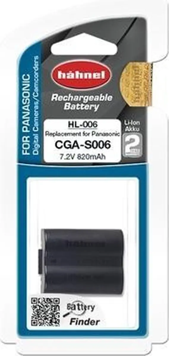 Hähnel HL-006 Accu - Panasonic CGA-S006 820mAh - afbeelding 6 van 6