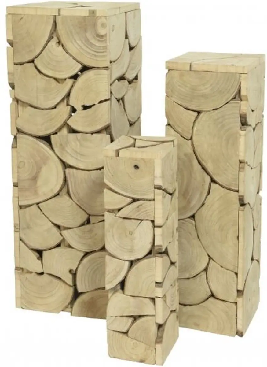 Kaemingk Pilaar Paulownia Hout 17x17x60cm