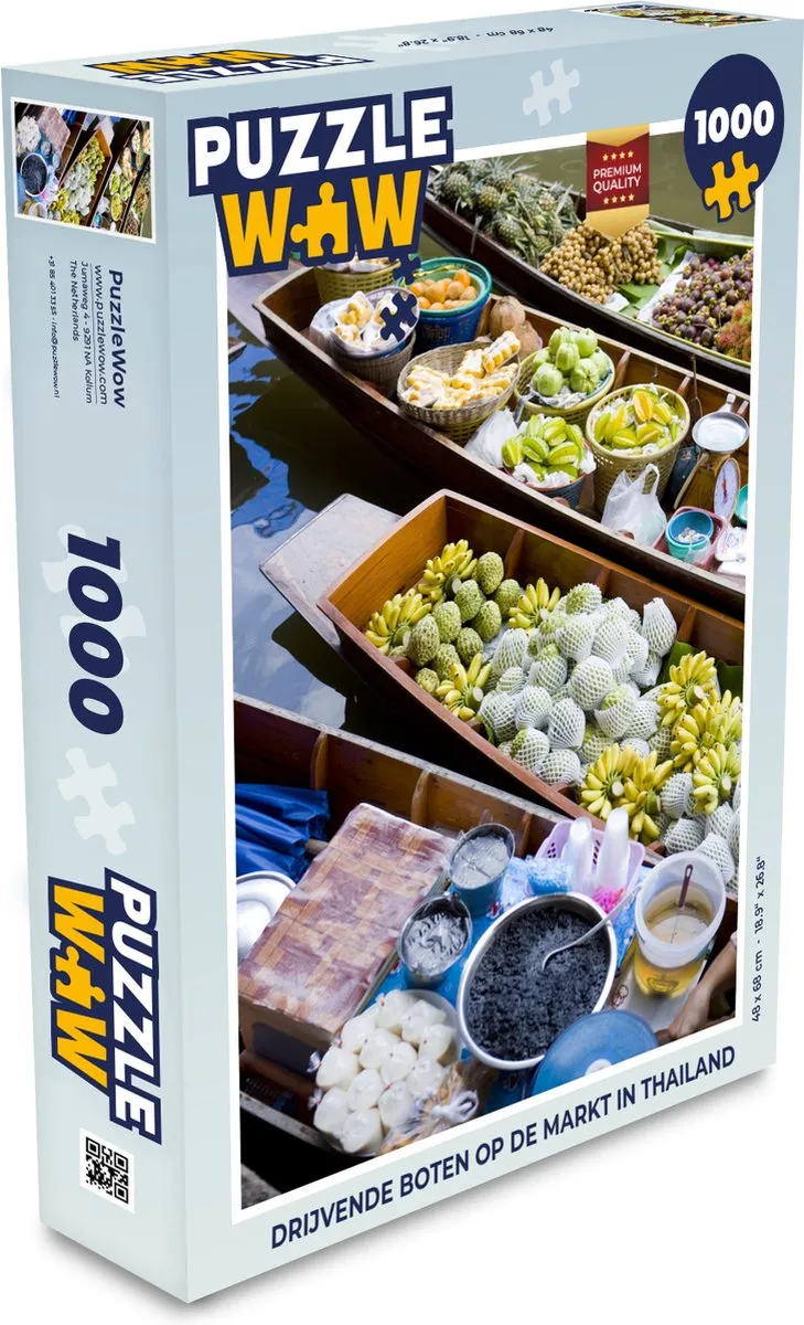 PuzzleWow Drijvende boten op de markt in Thailand