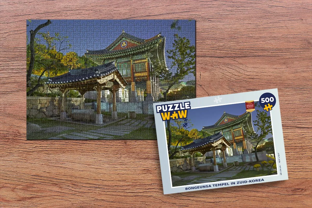 PuzzleWow Bongeunsa Tempel Legpuzzel 500 Stuks - Multicolor