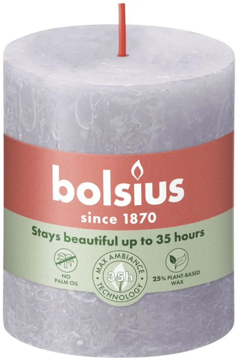 Bolsius Stompkaars Frosted Lavender Ø68mm - Grijs/Lavendel