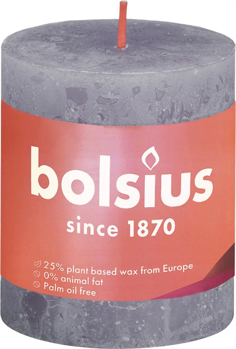 Bolsius Stompkaars Frosted Lavender Ø68mm - Grijs/Lavendel