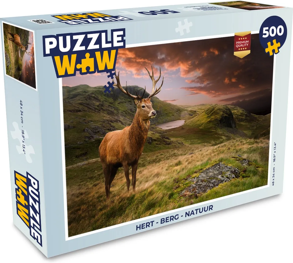 PuzzleWow Hert Berg Natuur Legpuzzel 500 Stuks