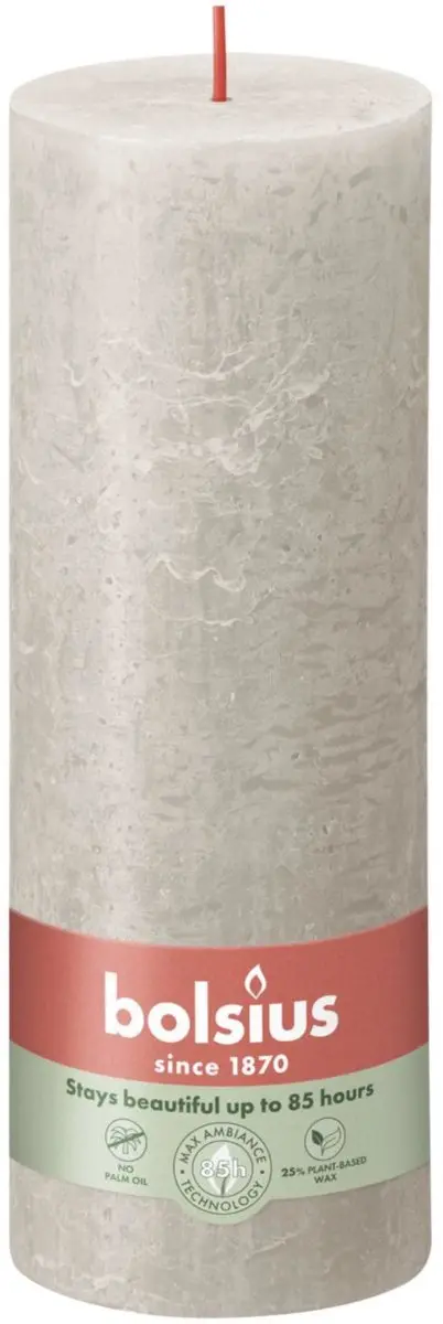 Bolsius Stompkaars Rustiek Sandy Grey 19cm