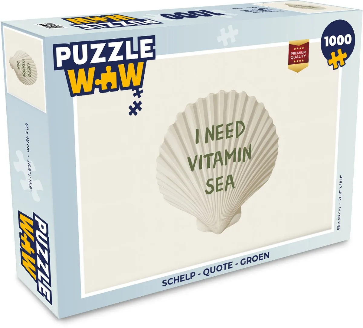 PuzzleWow Schelp Quote Legpuzzel 1000 Stuks - Groen