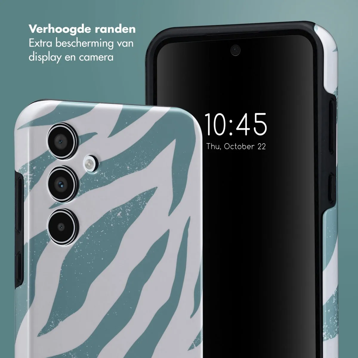 Selencia Hoesje Samsung Galaxy A35 Colorful Zebra Pine Blue