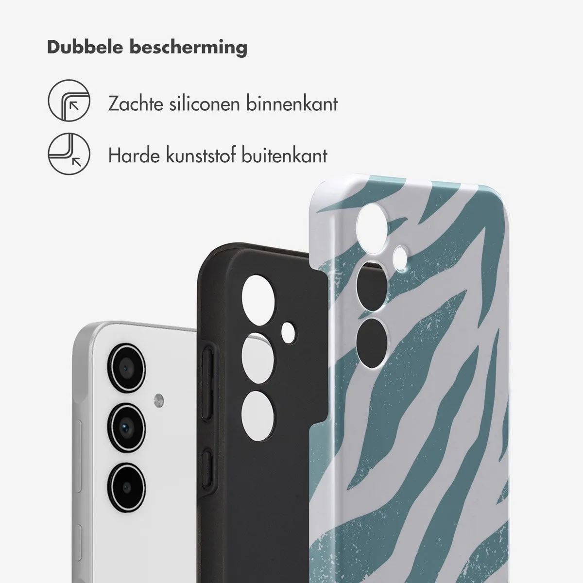 Selencia Hoesje Samsung Galaxy A35 Colorful Zebra Pine Blue