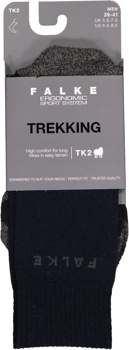 Falke TK2 Wandelsokken Dik Wol Heren - Blauw - Maat 44-45