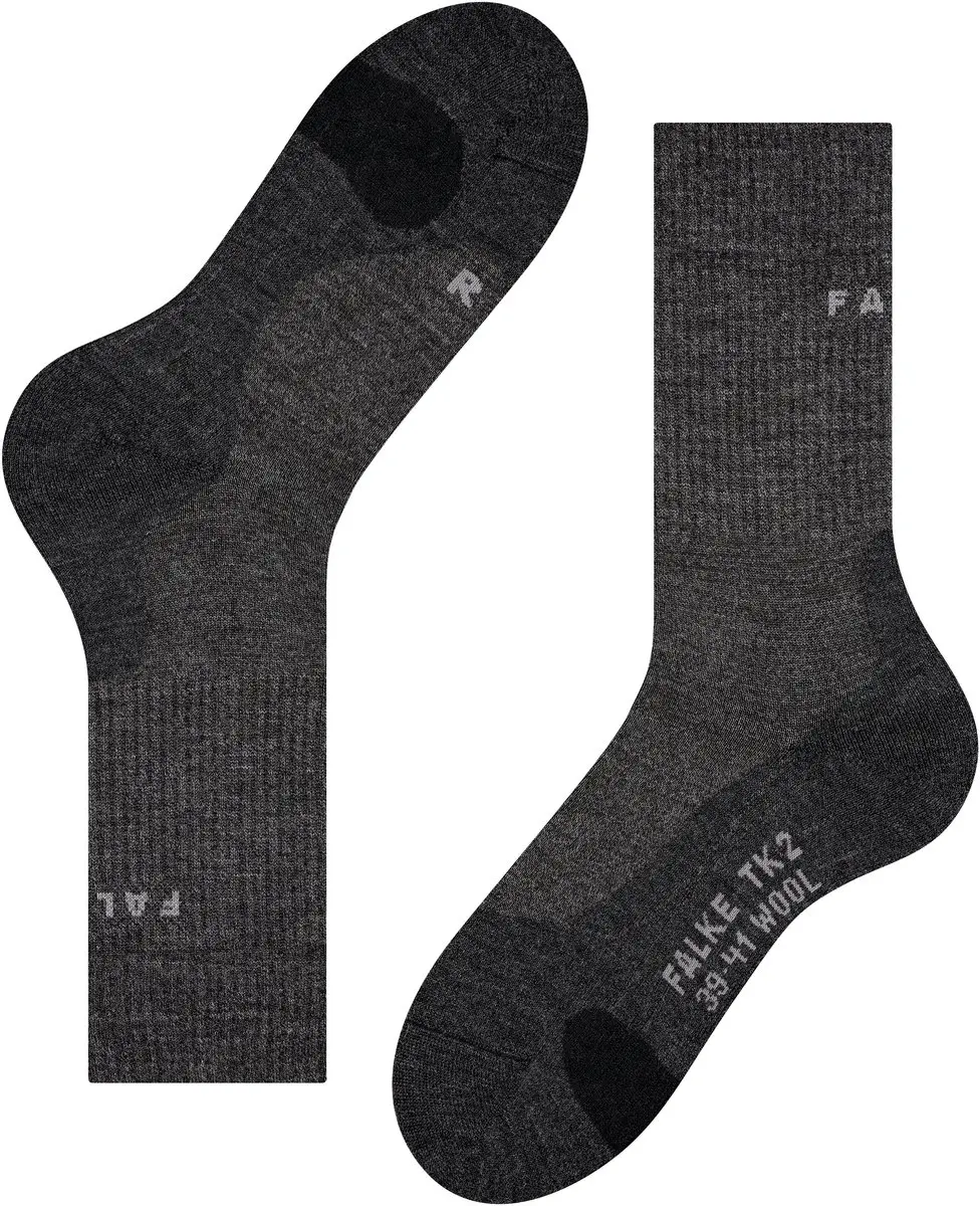 Falke TK2 Wool Wandelsokken Dames - Grijs - Maat 35/36