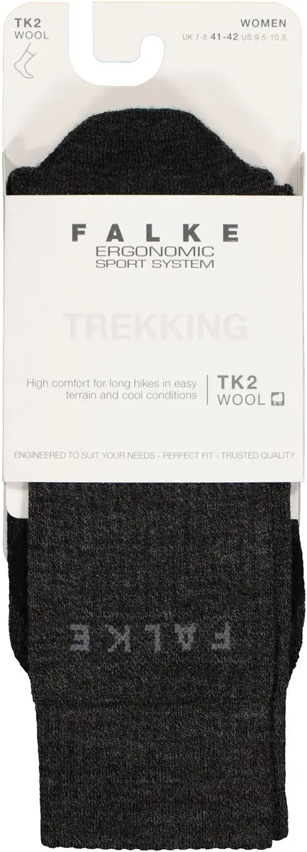 Falke TK2 Wool Wandelsokken Dames - Grijs - Maat 35/36