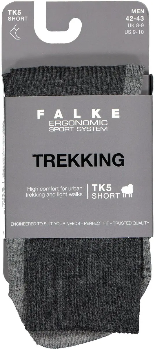 Falke TK5 Short Wandelsokken Heren - Grijs - Maat 42-43