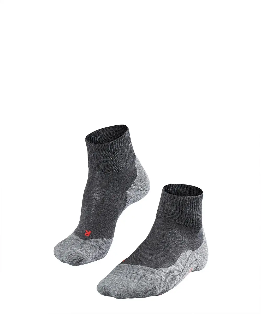 FALKE TK5 Short anti-blaar dun wol functioneel materiaal wandelsokken heren grij