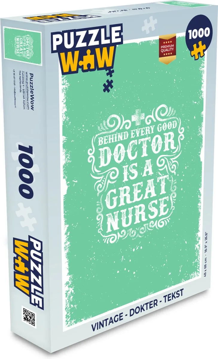 PuzzleWow Vintage Dokter Legpuzzel 1000 Stuks - Multicolor
