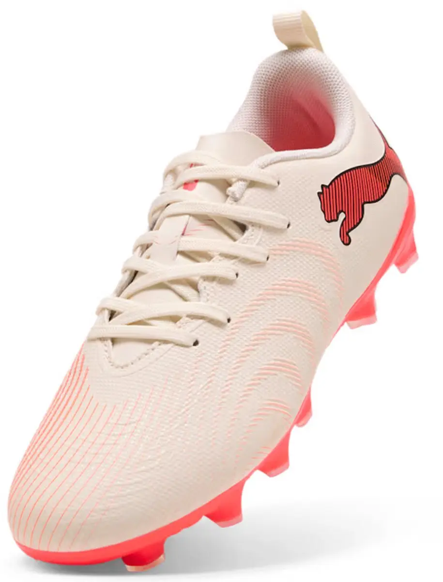 PUMA Future 9 Play FG/AG Jr Sportschoenen 38 - Sugared Almond/Wit/Rood/Zwart