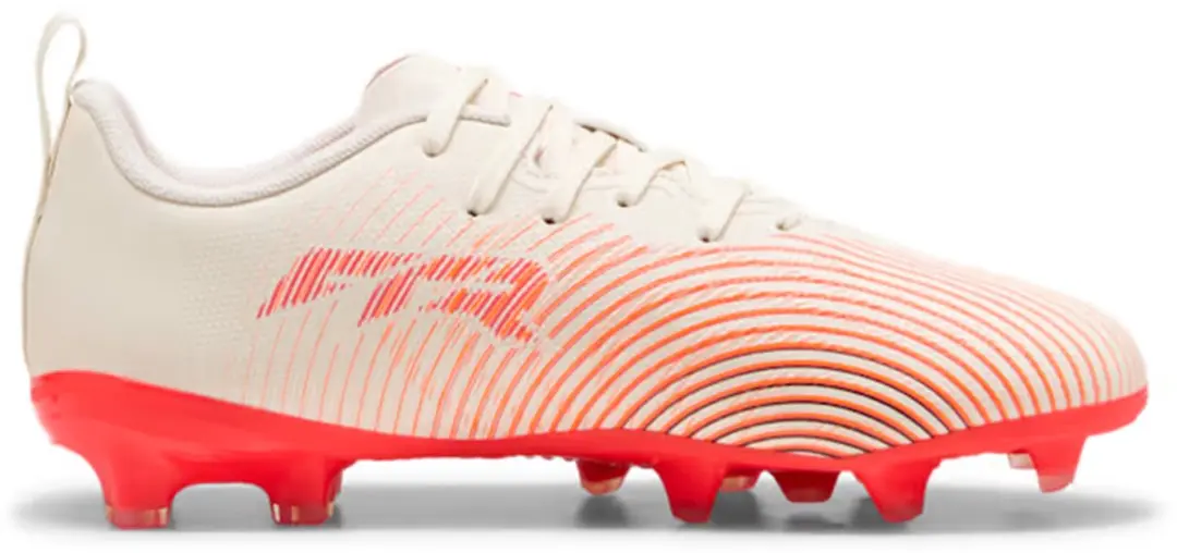 PUMA Future 9 Play FG/AG Jr Sportschoenen 38 - Sugared Almond/Wit/Rood/Zwart
