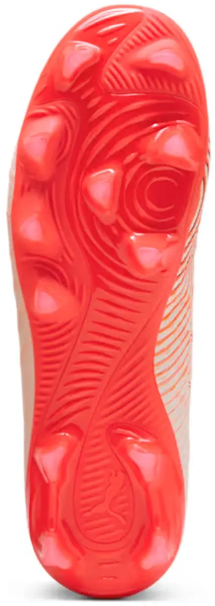PUMA Future 9 Play FG/AG Jr Sportschoenen 38 - Sugared Almond/Wit/Rood/Zwart