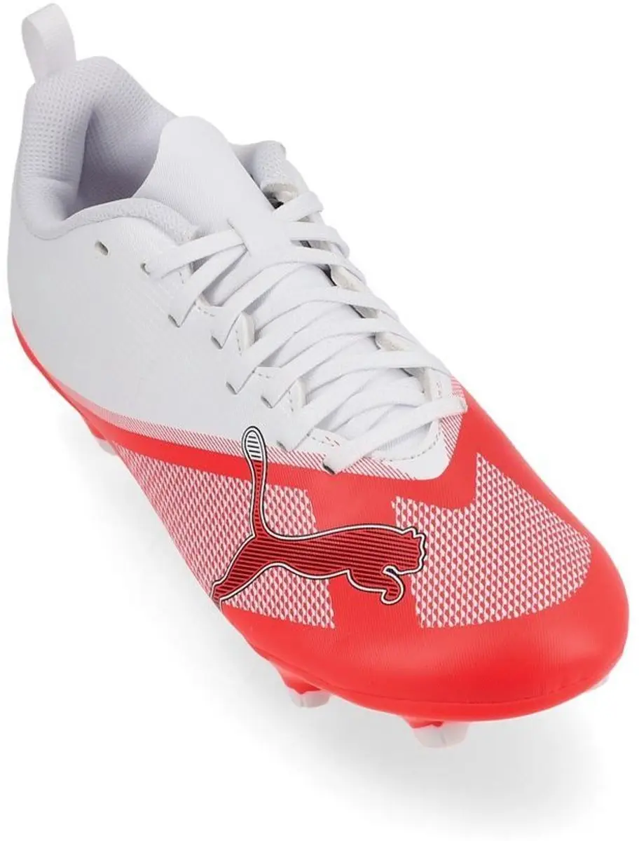 PUMA Ultra 7 Play FG/AG Jr Sportschoenen - 34 - Ultra Red/Black/White