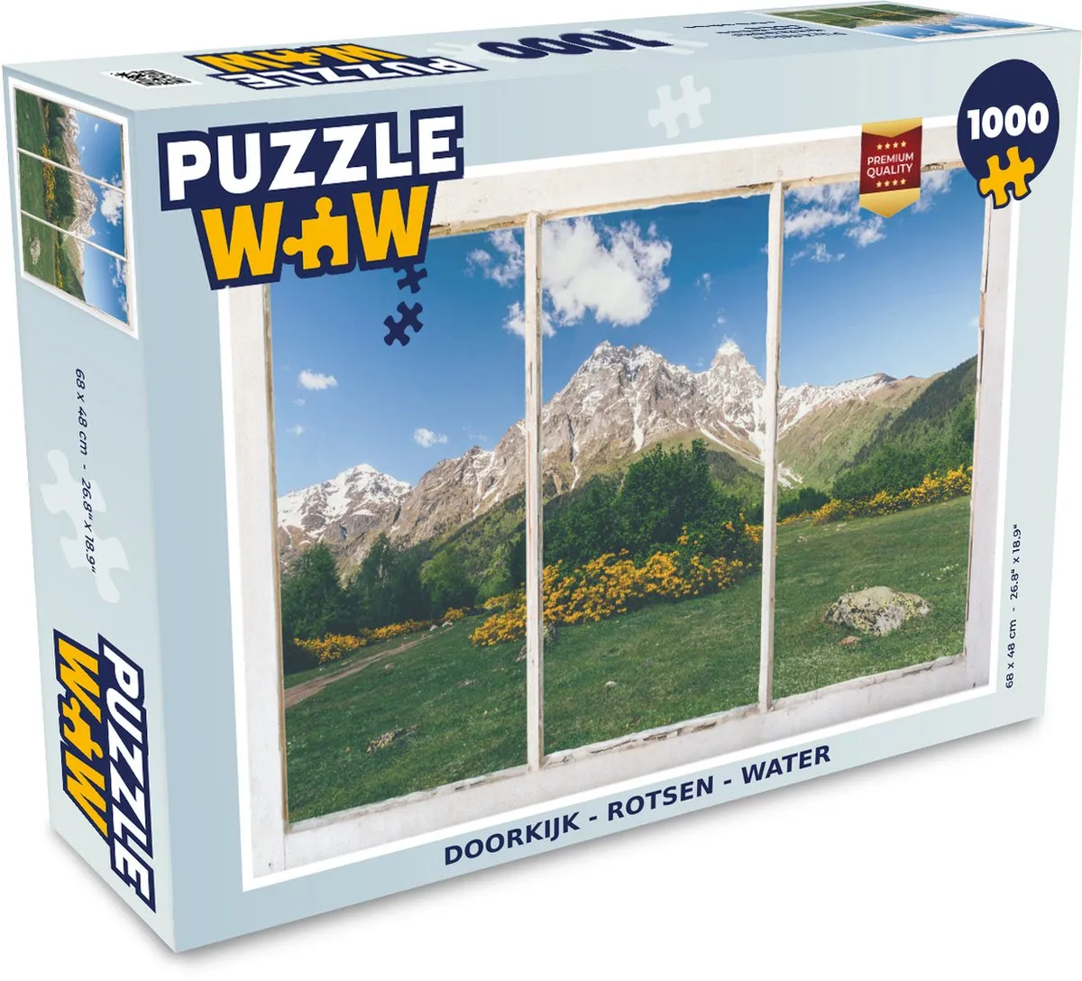 PuzzleWow Doorkijk Rotsen & Bloemen Legpuzzel 1000 Stuks