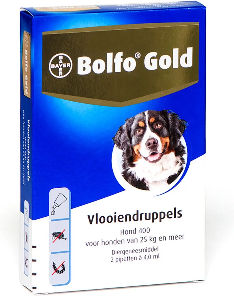Bolfo Gold 400 Anti-vlooienmiddel Hond >25kg - 2 Pipetten - afbeelding 2 van 2