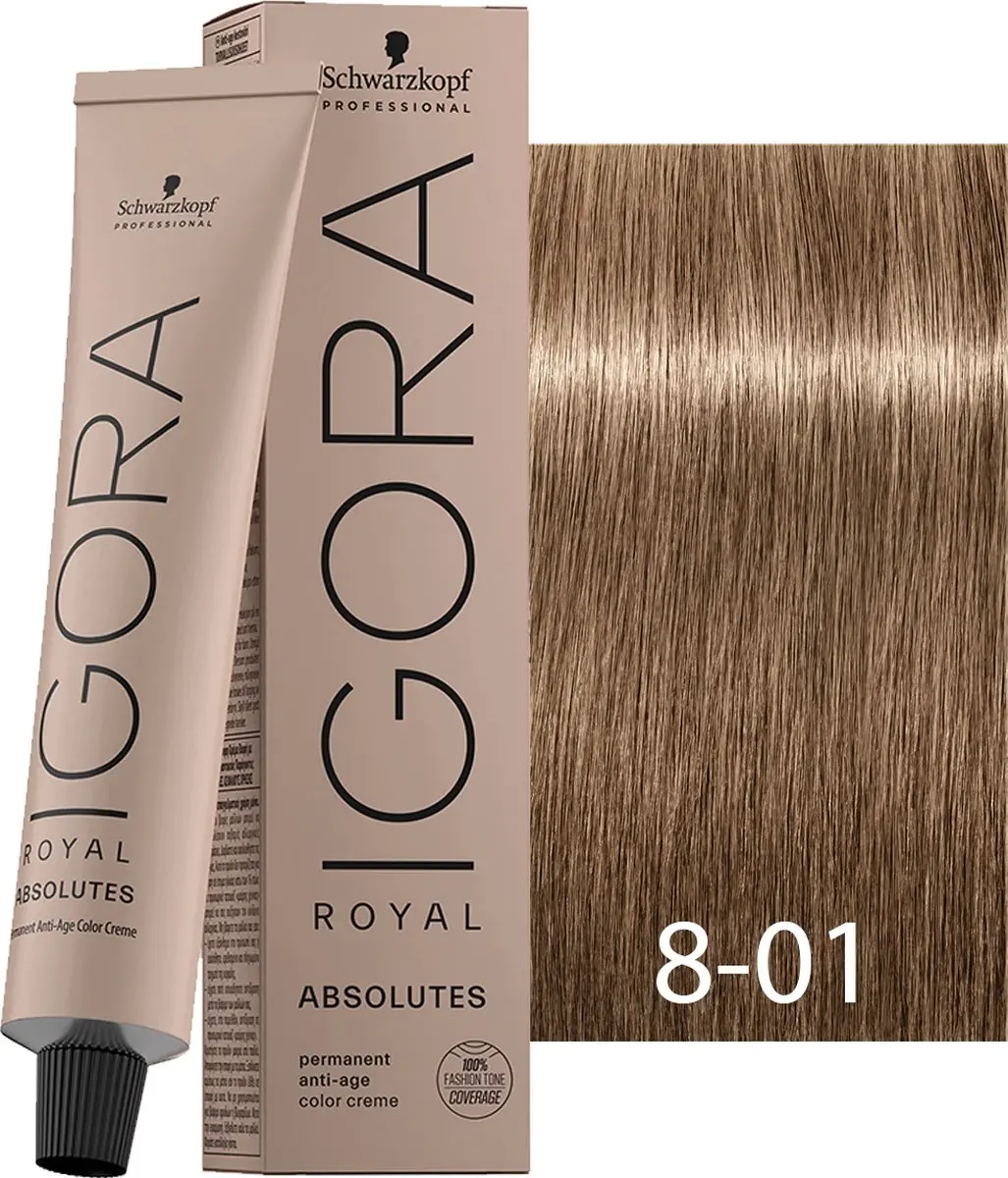 Schwarzkopf Igora Royal Absolutes 8-01 60ml - Permanent Haarkleur Blauw