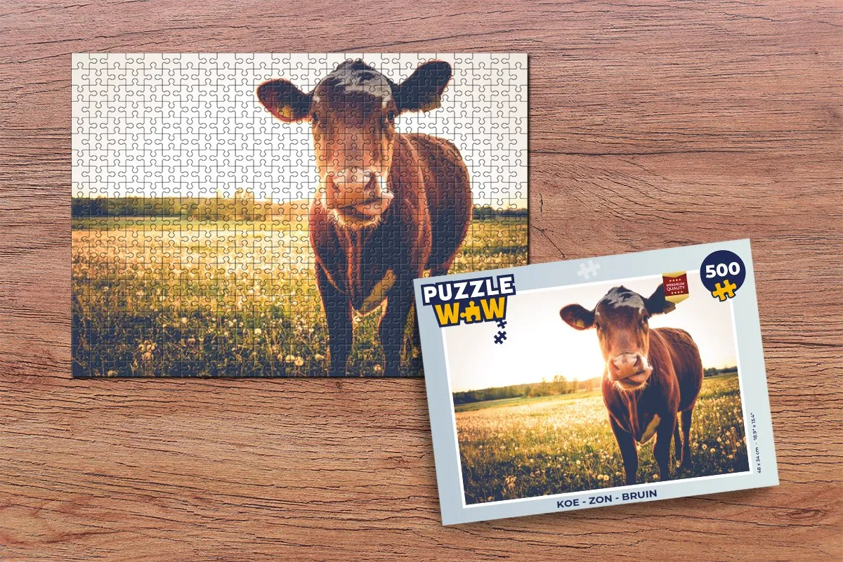 PuzzleWow Legpuzzel Koe 500 Stuks - Multicolor