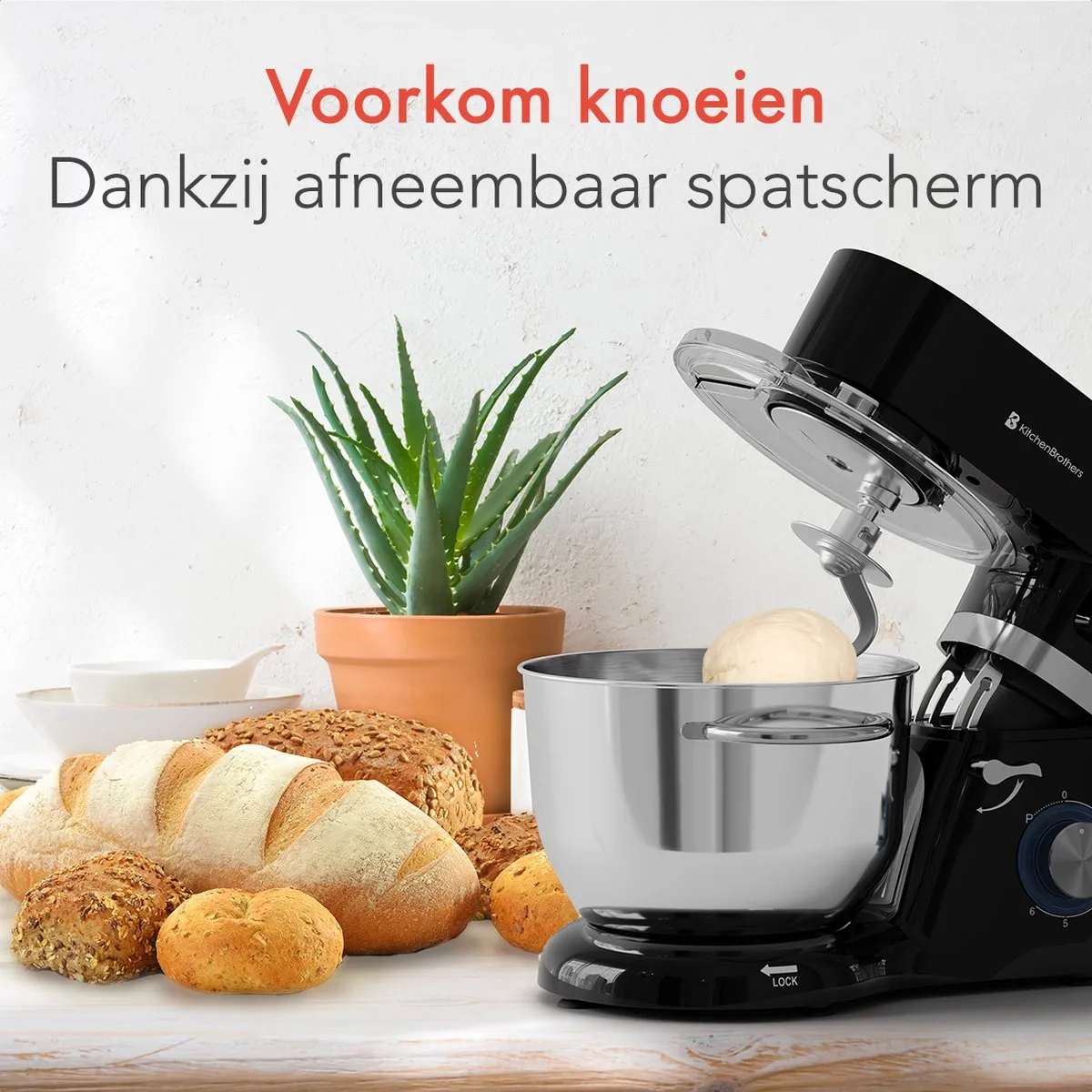 KitchenBrothers Keukenrobot 1400W - Zwart