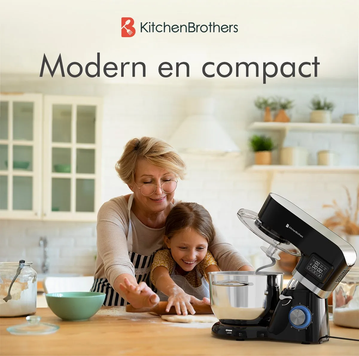 KitchenBrothers Keukenrobot 1400W - Zwart