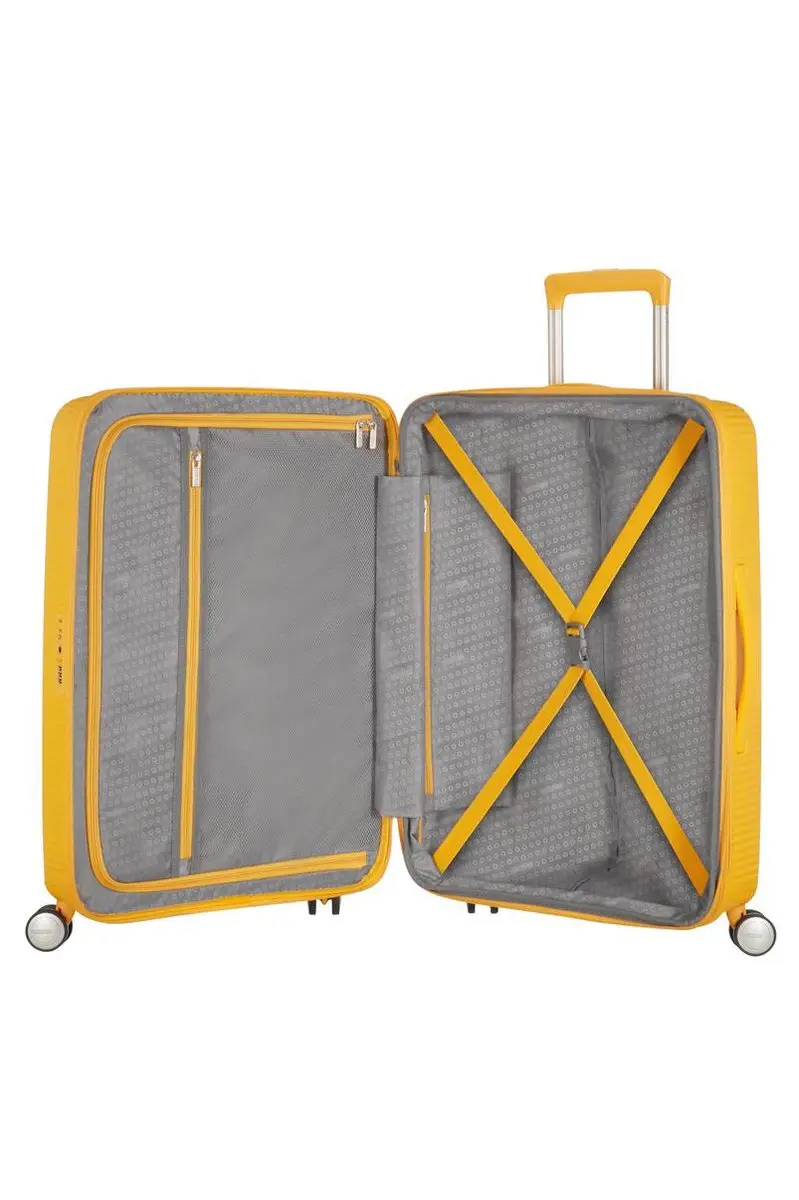 American Tourister Soundbox Spinner 67/24 Koffer - 81L - Golden Yellow - afbeelding 4 van 6