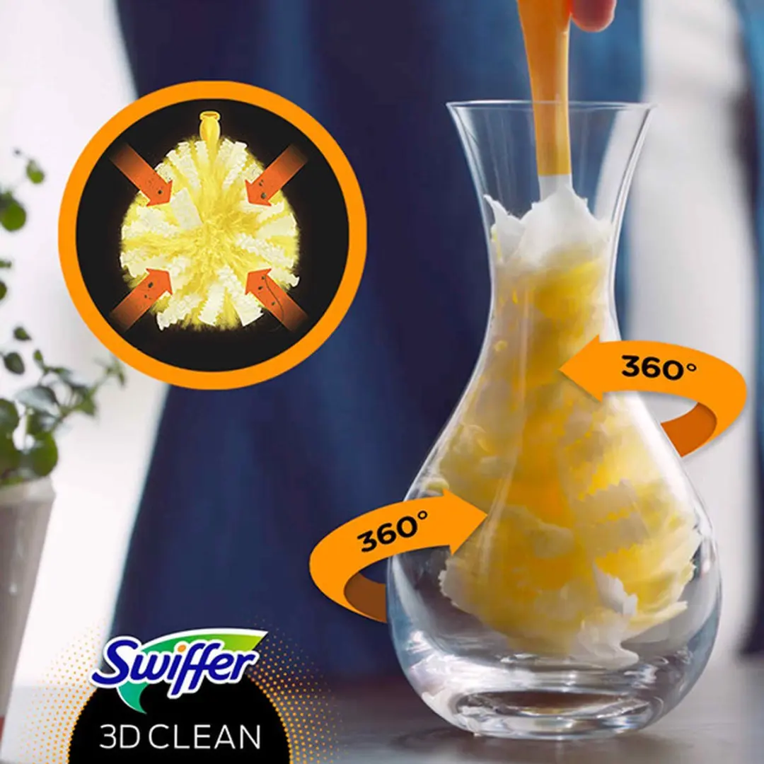 Swiffer Duster Navulling 360° - 5 Stofdoekjes Geel - afbeelding 3 van 6