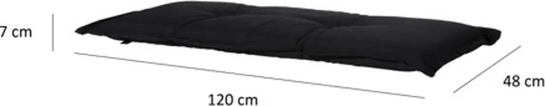 Madison Tuinbankkussen Panama 120x48cm - Zwart - afbeelding 6 van 6