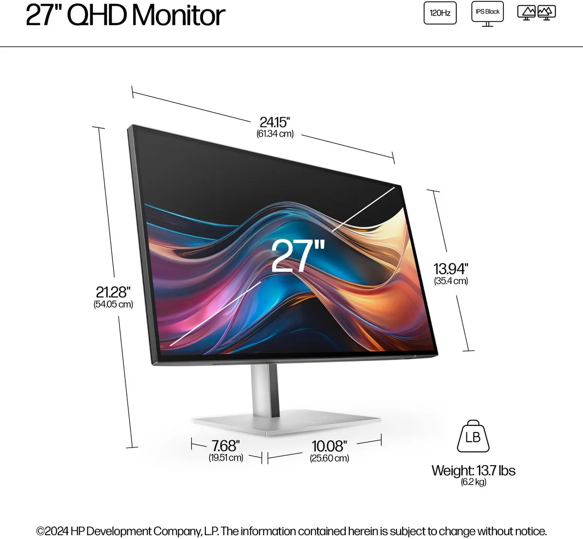HP Series 7 Pro 27 Monitor 727pq - 95% DCI-P3
