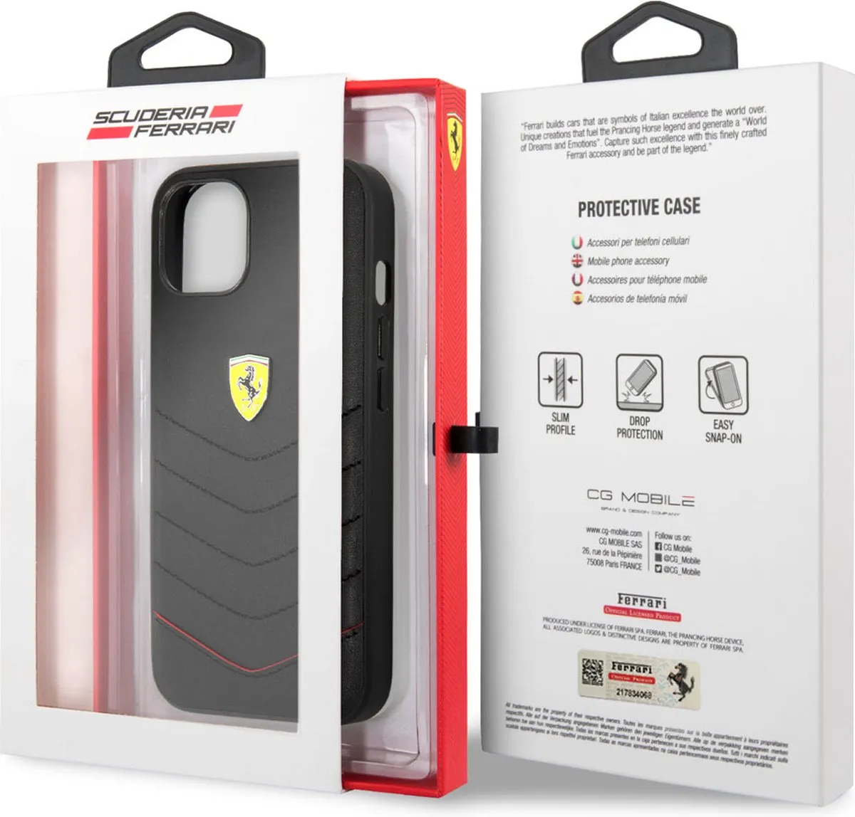 Ferrari iPhone 13 Mini Hoesje - Effen Zwart
