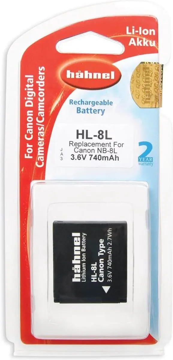 Hahnel HL-8L Li-Ion accu (Canon NB-8L)
