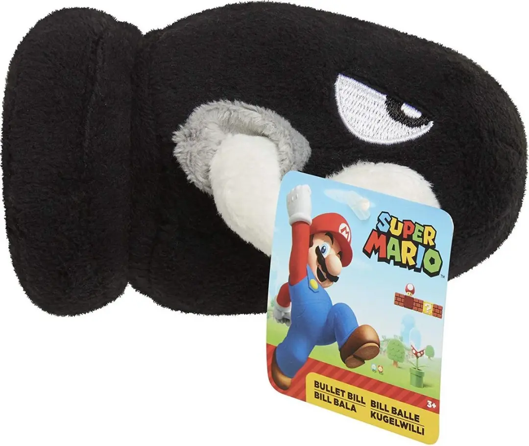 NINTENDO SUPER MARIO, BULLET BILL KNUFFEL 11 CM