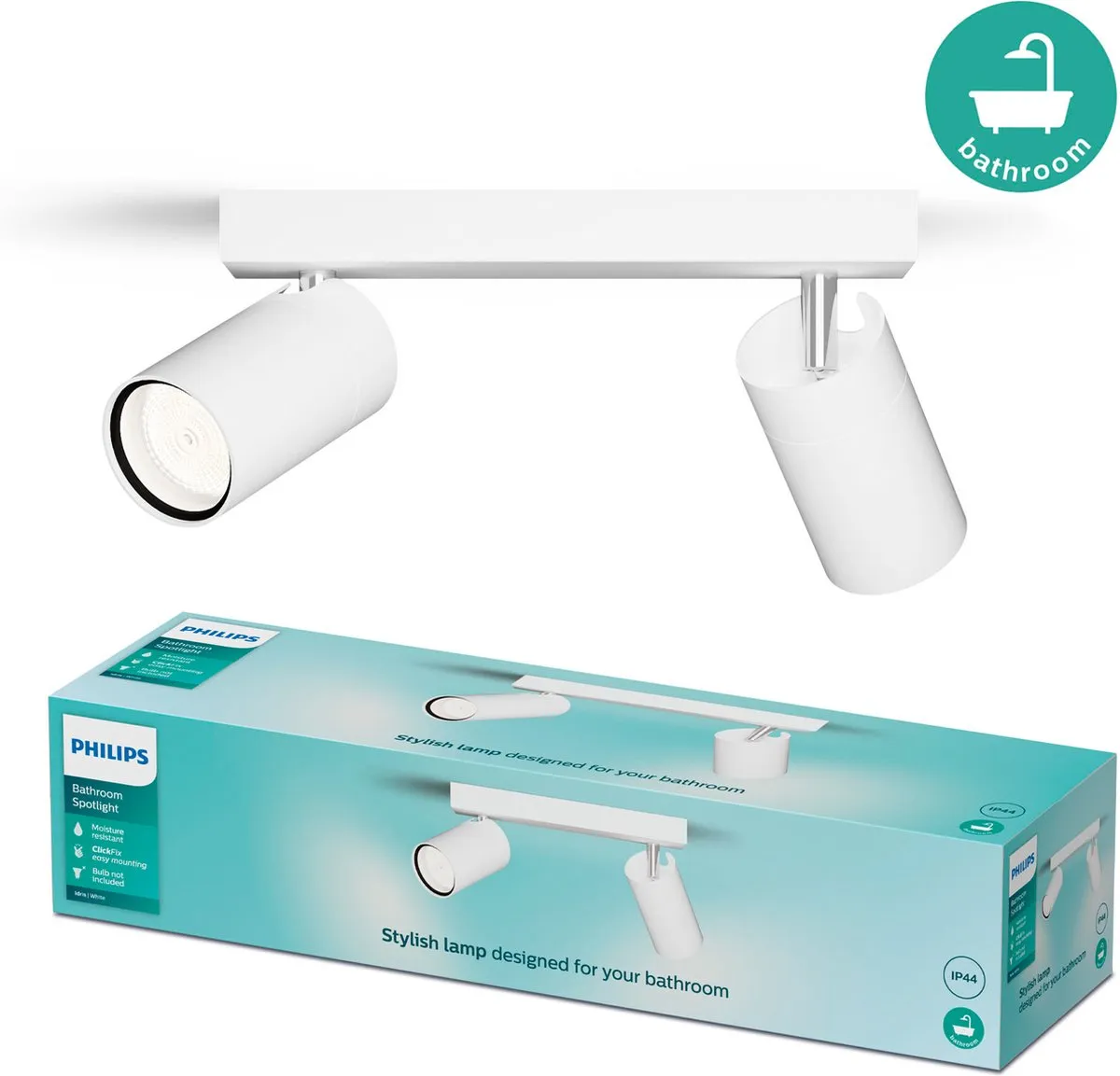Philips Idris Plafondspot 2x5W IP44